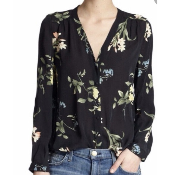Joie Yvette Botanical Silk Blouse
